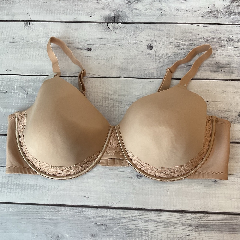 Vanity Fair Bra Radiant Smoothing 44DD Beige Full Coverage Underwire Lace 76528